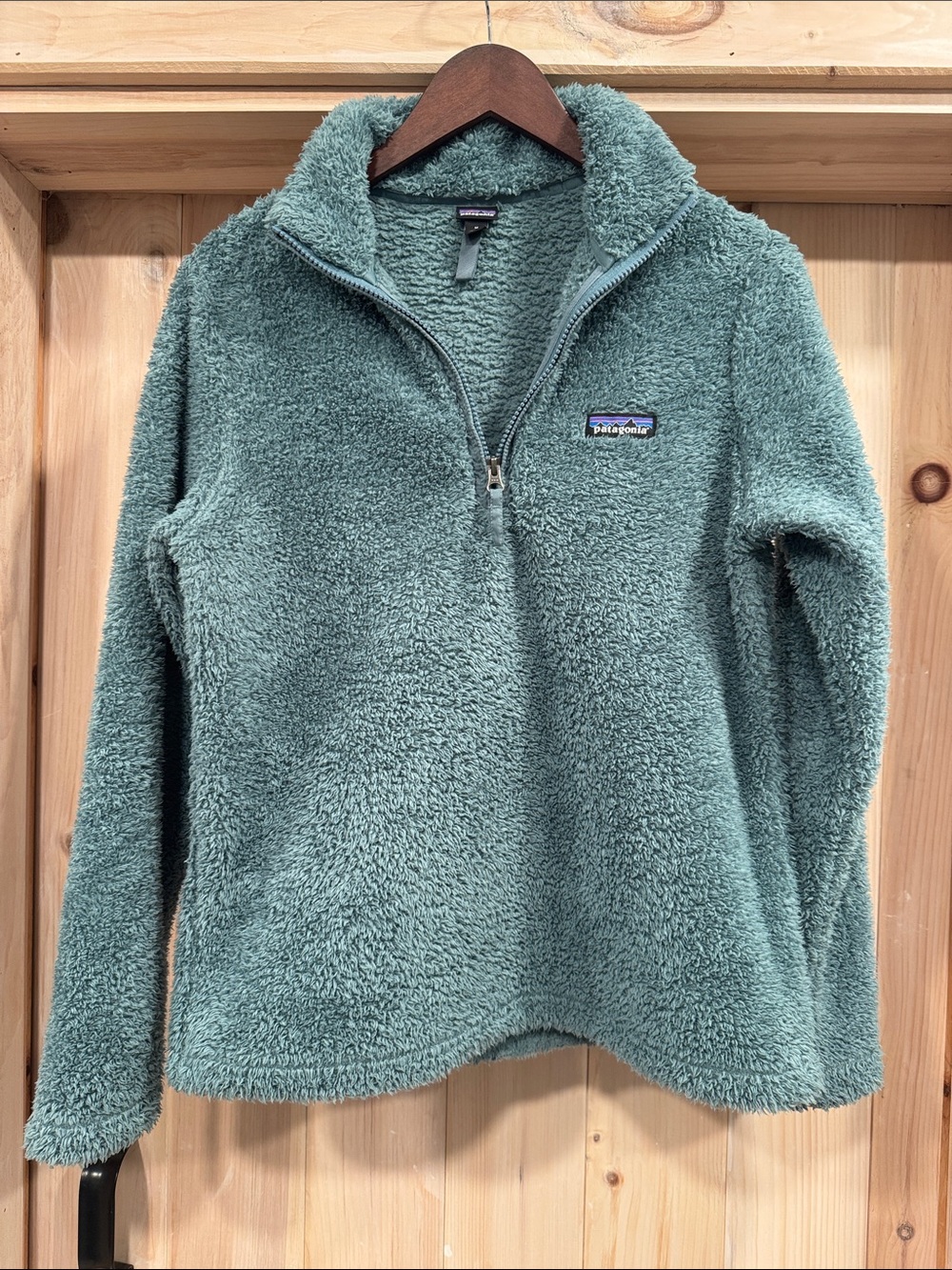 Patagonia Teal Sherpa Quarter-Zip Fleece Pullover - M